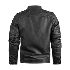 Men's Black Pu Leather Biker Jacket VINTAGE REAL MOTORCYCLE JACKETS FOR MEN
