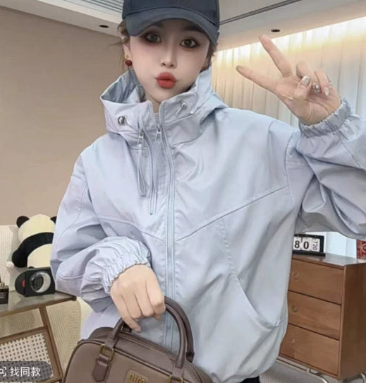 Short American Hooded Loose Small Casual Jacket Top