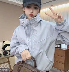 Short American Hooded Loose Small Casual Jacket Top