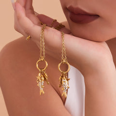 Stainless Steel Koi Pendant Necklace Earrings Jewelry