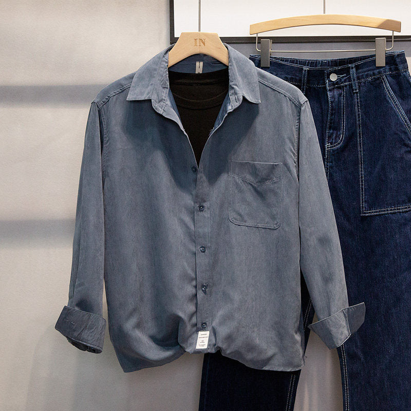 New Loose Shirt Men's Long-sleeved All-match Handsome