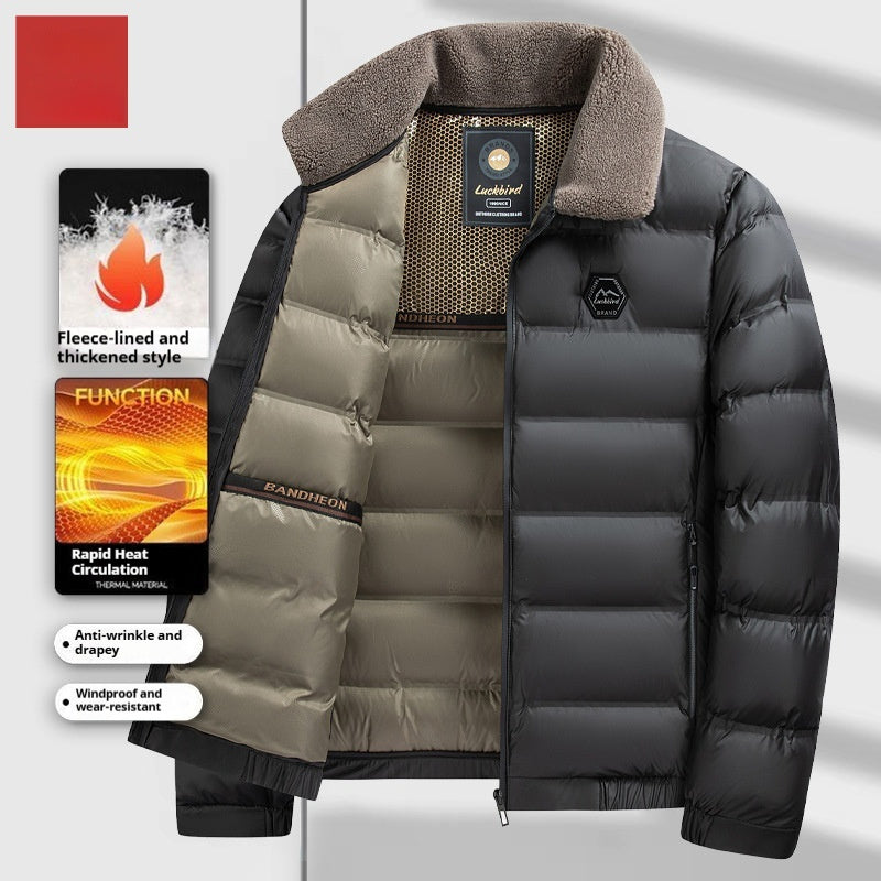 Men's Winter Business Casual Lapels Fur Collar Coat