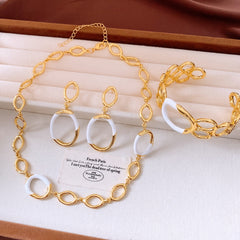 Hollow Bracelet Necklace And Earrings Suite