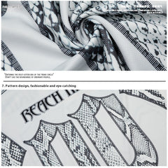 Snake Scale Design Mesh Jersey Short Sleeve T-shirt Loose