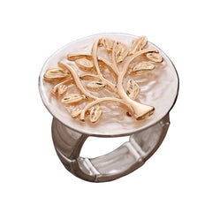 Round Hollow Color Painting Oil Lucky Tree Stretch Ring