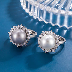 Pearl Zircon Ring For Women Light Luxury Minority Exquisite Design