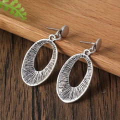 Mid-ancient Sweater Long Necklace Eardrops Set Three-layer Lap Coil Versatile Artistic Accessories