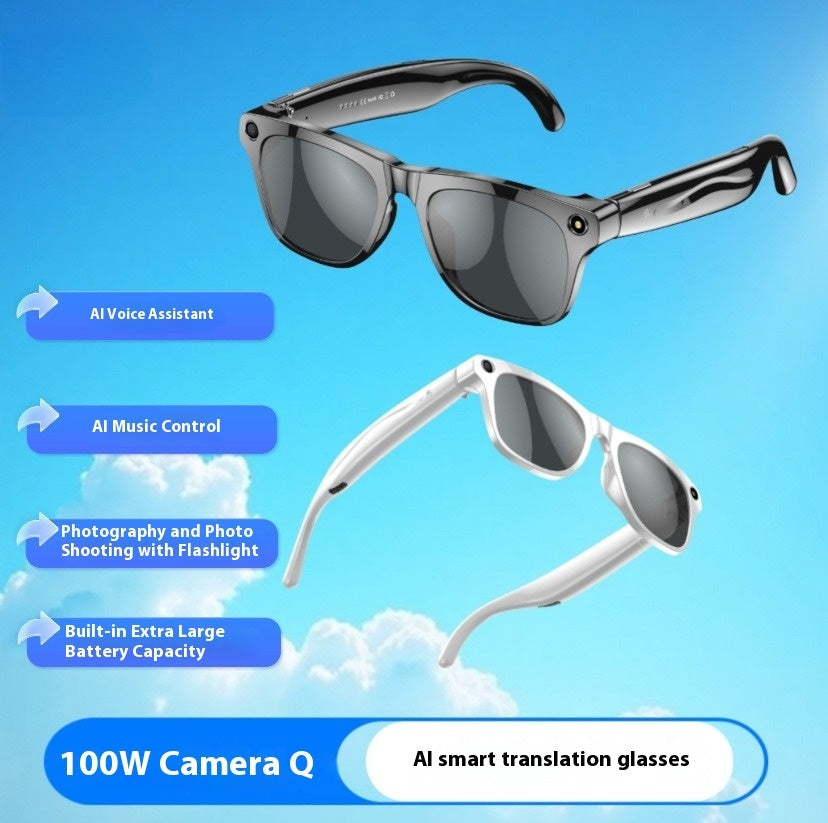 AI Smart Glasses Strap Camera Photo Translation Recognition Bluetooth