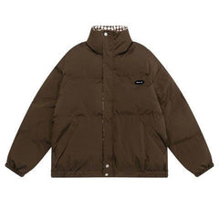 Women's Chessboard Plaid Cotton-padded Coat Winter Retro