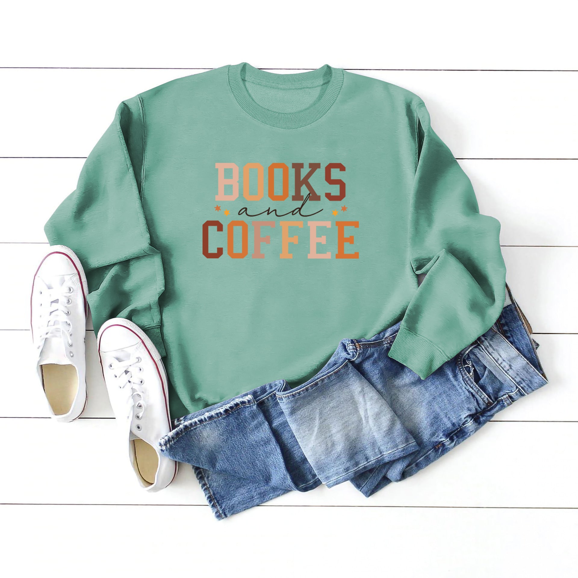 European And American Round Neck Sweater Women's Printing Stylish All-matching