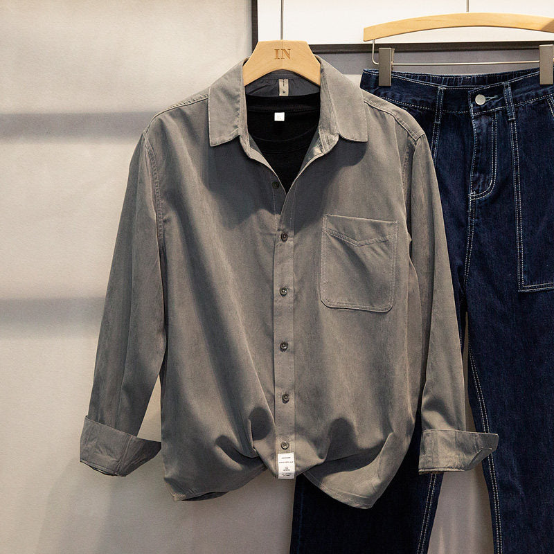 New Loose Shirt Men's Long-sleeved All-match Handsome