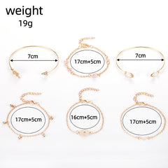 European And American Fashionable Golden Spot Drill Arrow-shaped Water Drop-shaped V-shaped 6 Pieces Suit