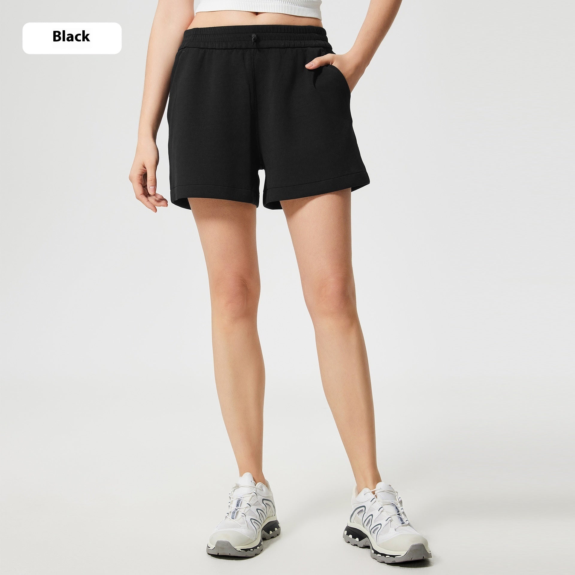 Drawstring High Waist Cloud Feeling Skin-friendly Running Wide Leg Casual Shorts