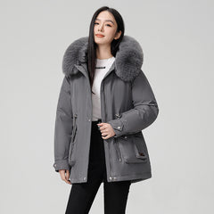 Hooded Padded Cotton Coat Women