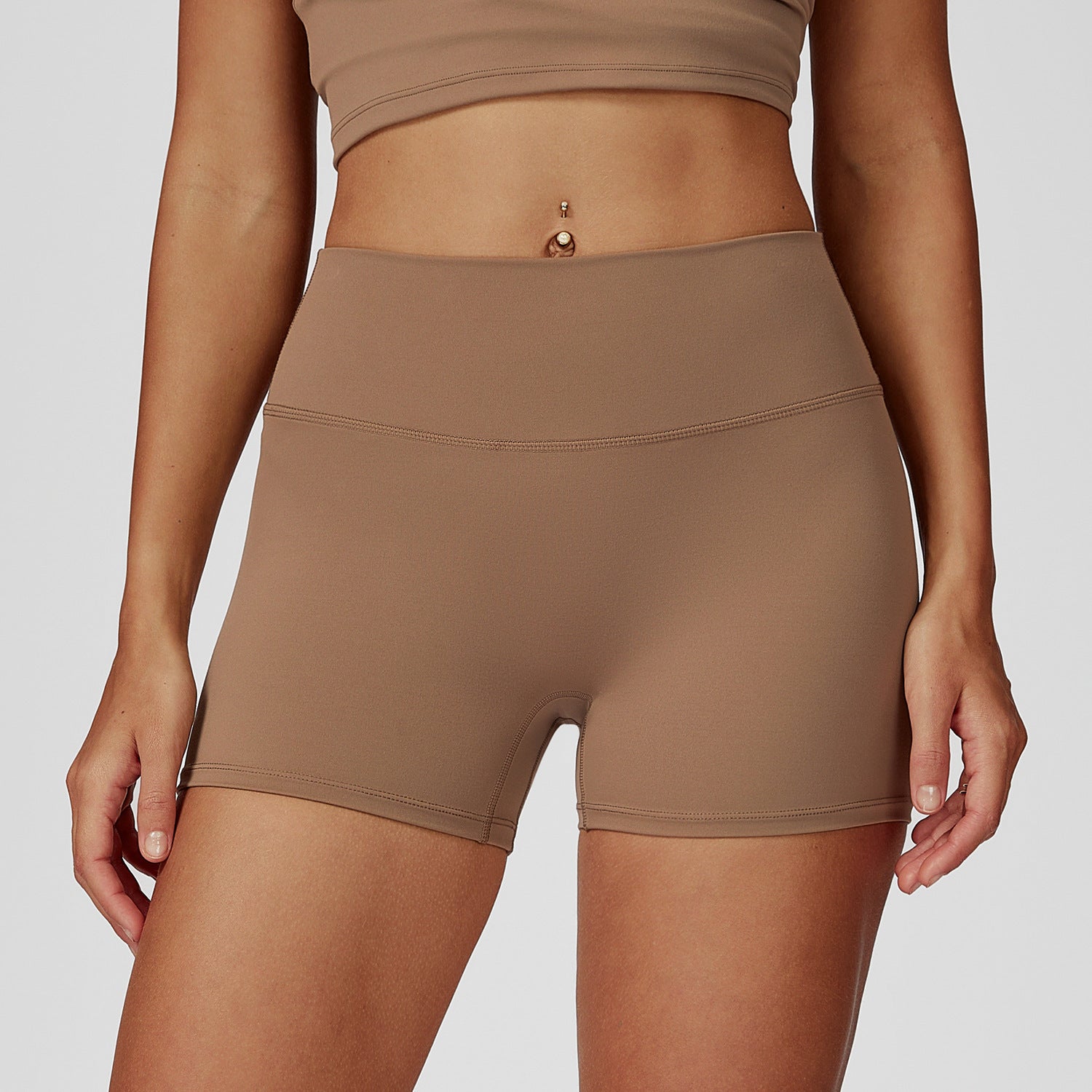 Brushed Tight High Waist Yoga Shorts For Women
